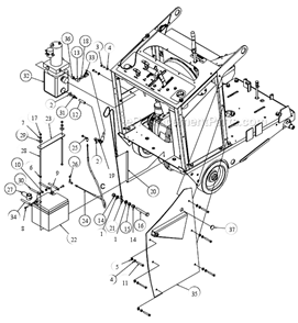 Page K Diagram and Parts List for MK-4024HY  MK Diamond Concrete Saw